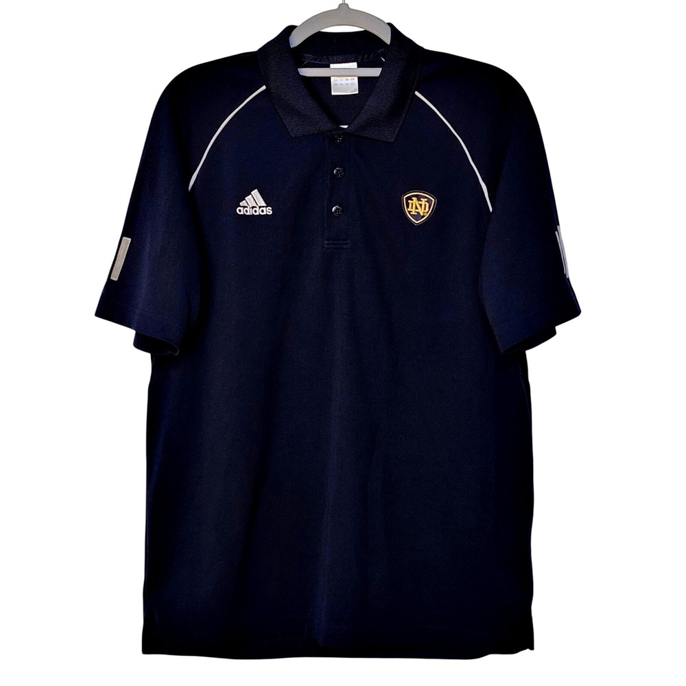 Adidas Notre Dame Polo Shirt Mens Medium ND‎ Fighting Irish Athletic Golf
